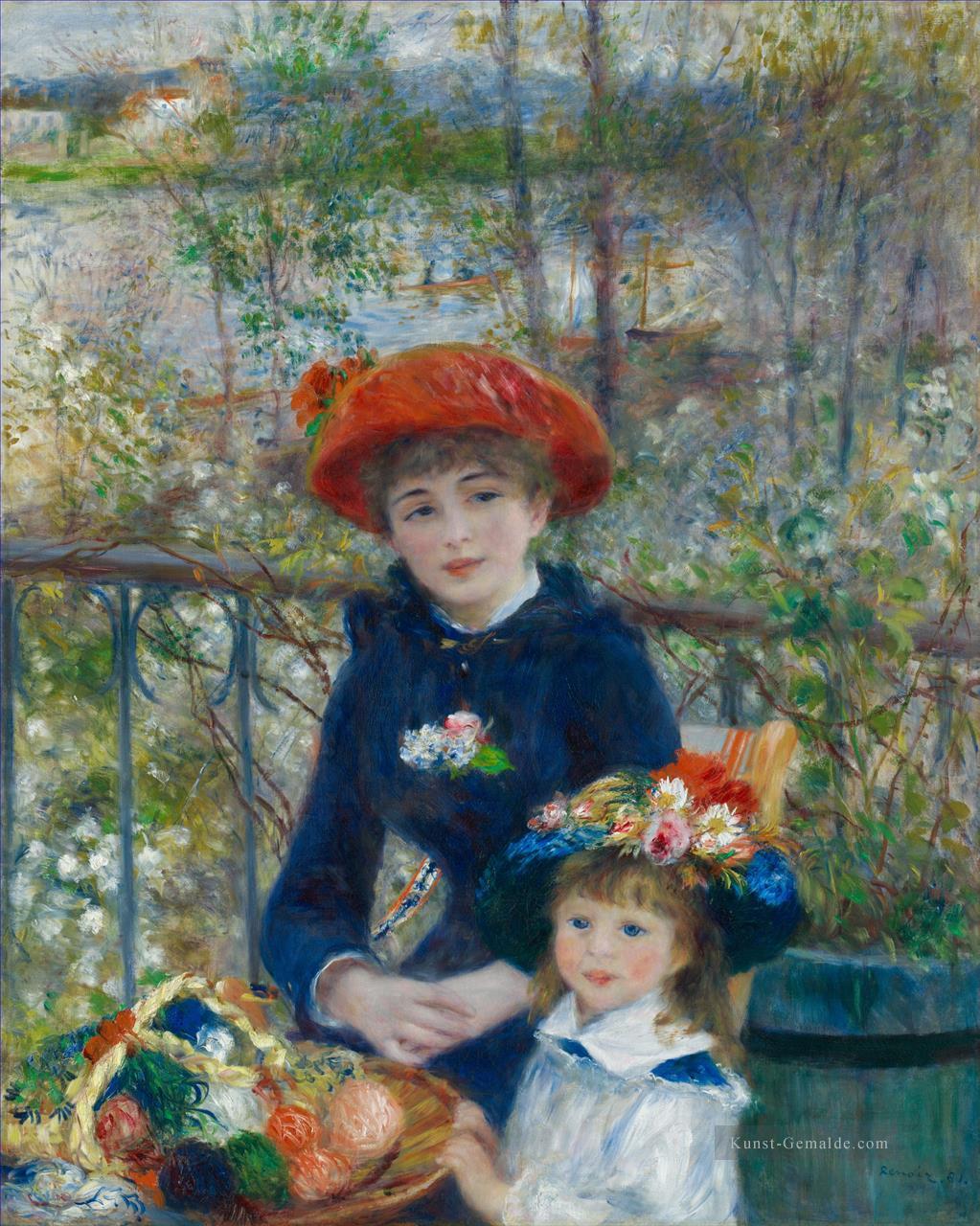 Zwei Schwestern auf der Terrasse Renoir Ölgemälde